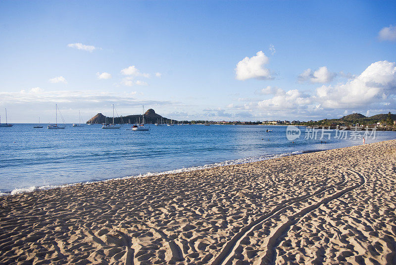 圣卢西亚redit St Lucia凉爽的海滩景观